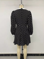 Charming Polka Dot Dress With Peter Pan Collar