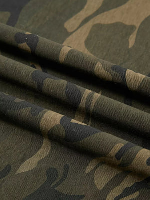 Men's Camouflage Print Short Sleeve T-shirt in Green Camouflage, back view