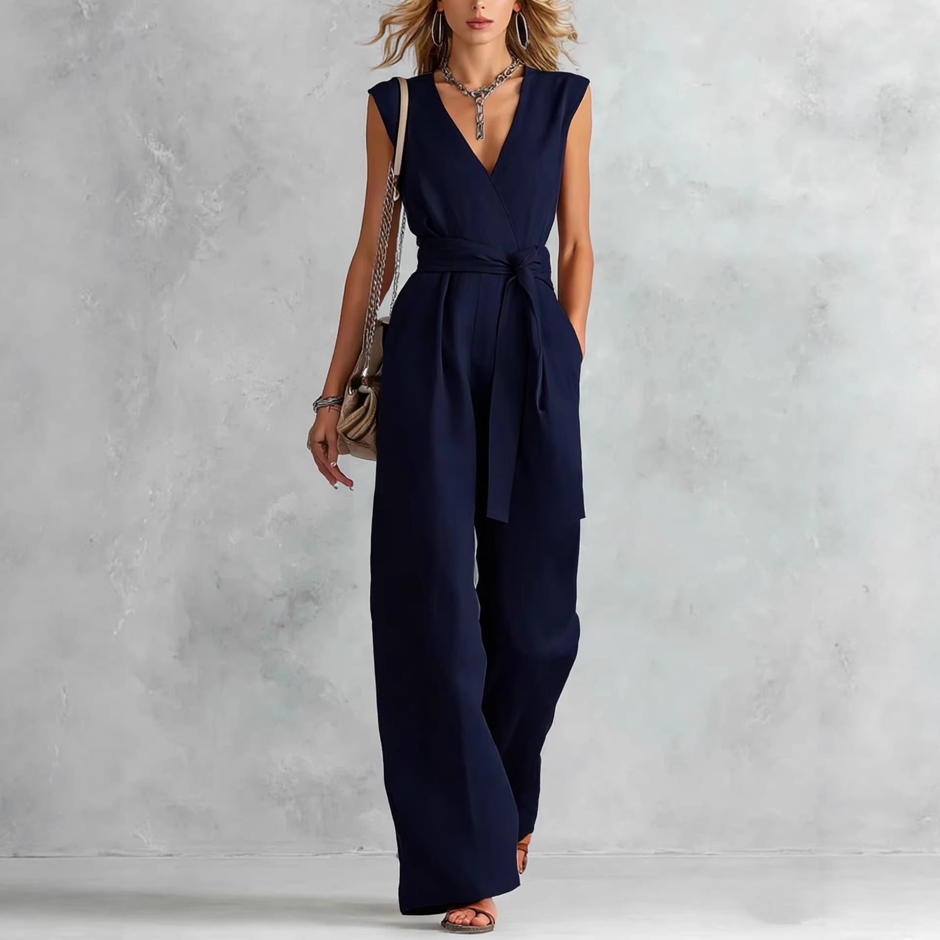 Sleeveless Wide Leg Jumpsuit, editorial view