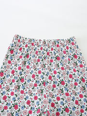 Toddler girls' bikini bottoms with elastic waist and allover floral print.
