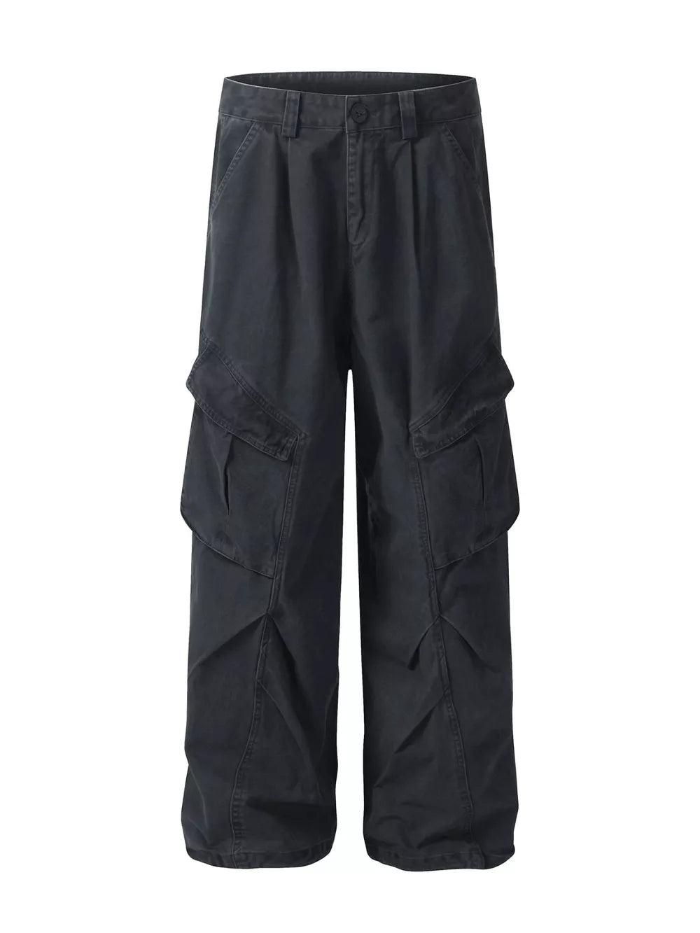 Haze Gray utility cargo sweatpants with multiple pockets and a relaxed fit.