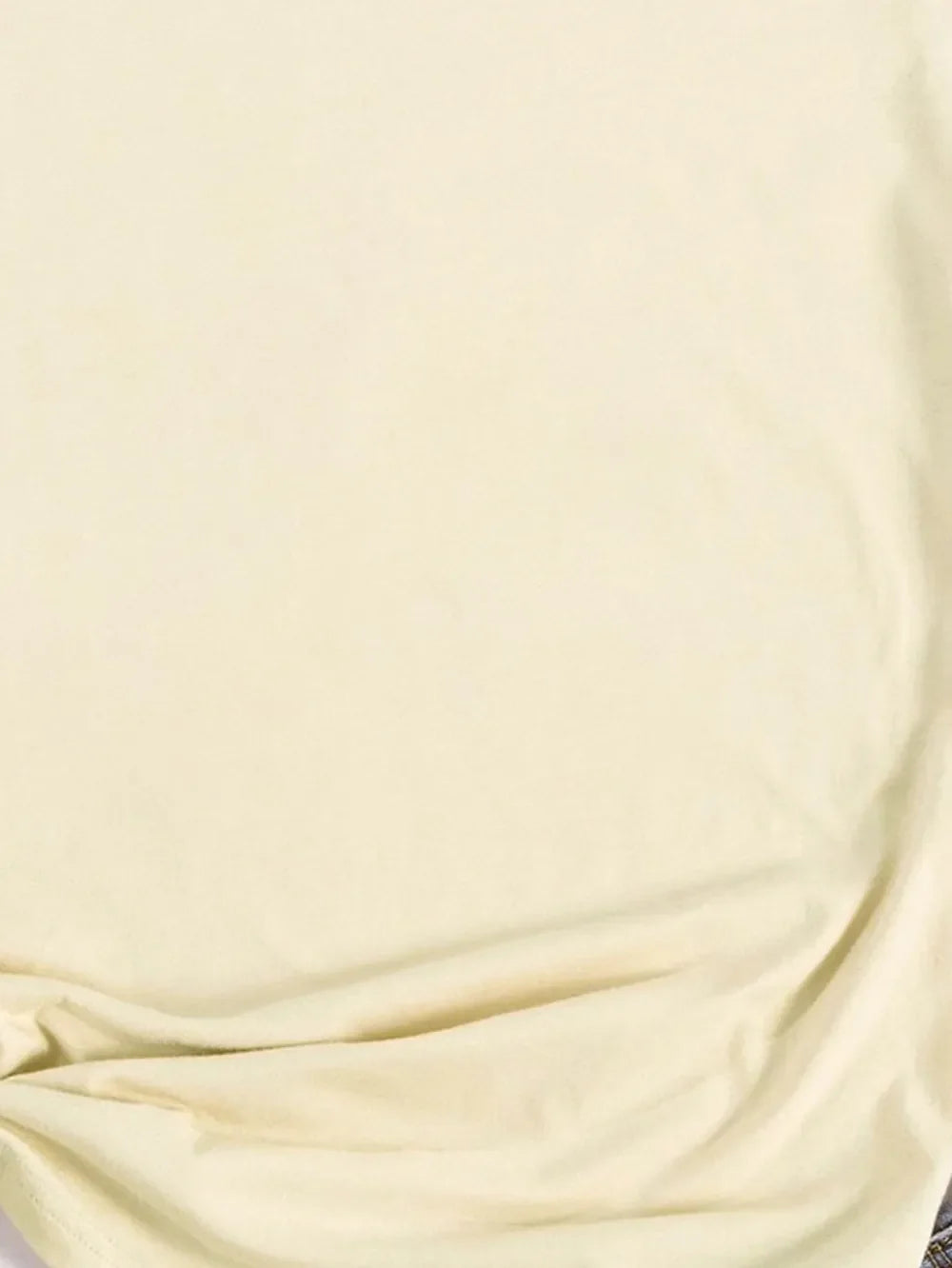 Tan t-shirt with draped fabric detail