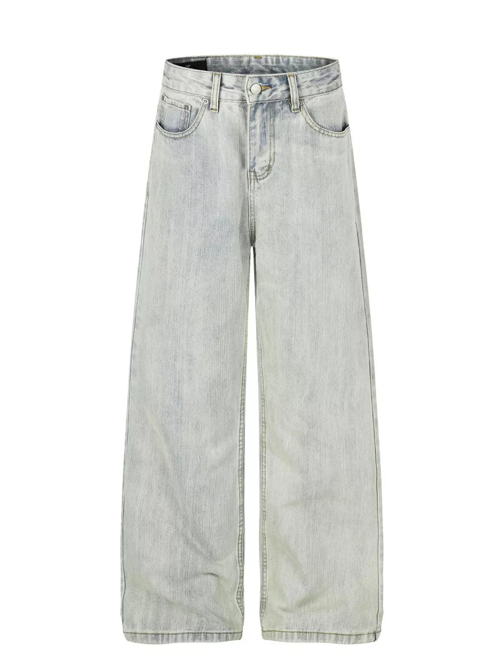 Men S Washed Wide Leg Jeans in Blue, front view