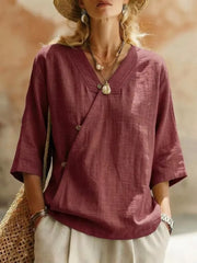 Surplice 3/4 Sleeve Blouse, fit detail