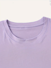 Lavender t-shirt with crew neck detail