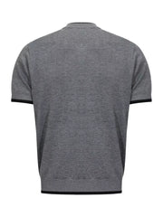 Men's Short Sleeve Collar Knit Top in Apricot, fabric detail