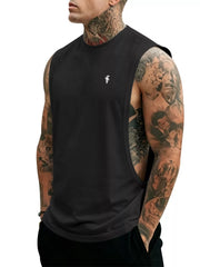 Men's Full Size Round Neck Tank Top Plus Size, side view