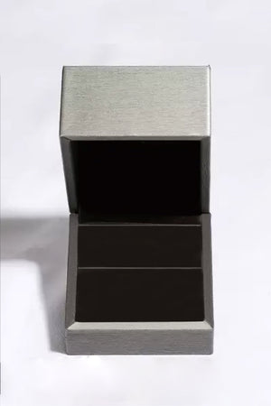 Chain Cascade Bar Earrings jewelry box, open, silver and black finish