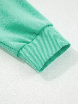 Turquoise relaxed sweatshirt with crew neck