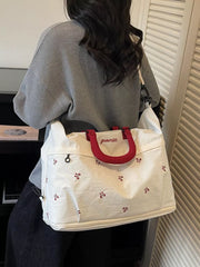 Charming Bow-embroidered Large Travel Bag