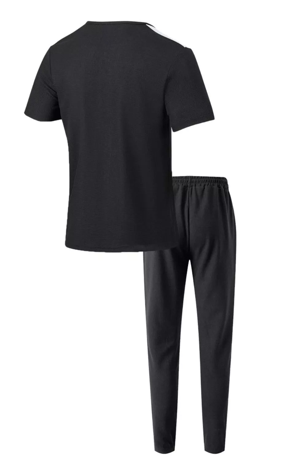 Men's Full Size Lace-up Front Top And Pants Set, model styling view