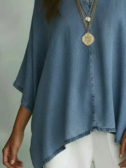V-neck Batwing Sleeve T-shirt, side view
