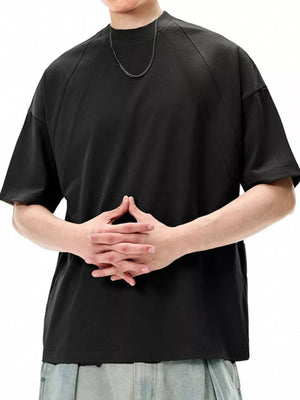 Men's Solid Color Short Sleeve T-shirt in White, back view
