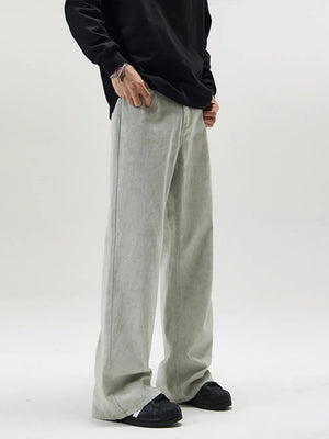 Men's Full Size Wide Leg Pants in Gray, side view