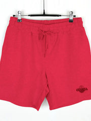 Red jersey shorts with drawstring waist and Olympia logo detail