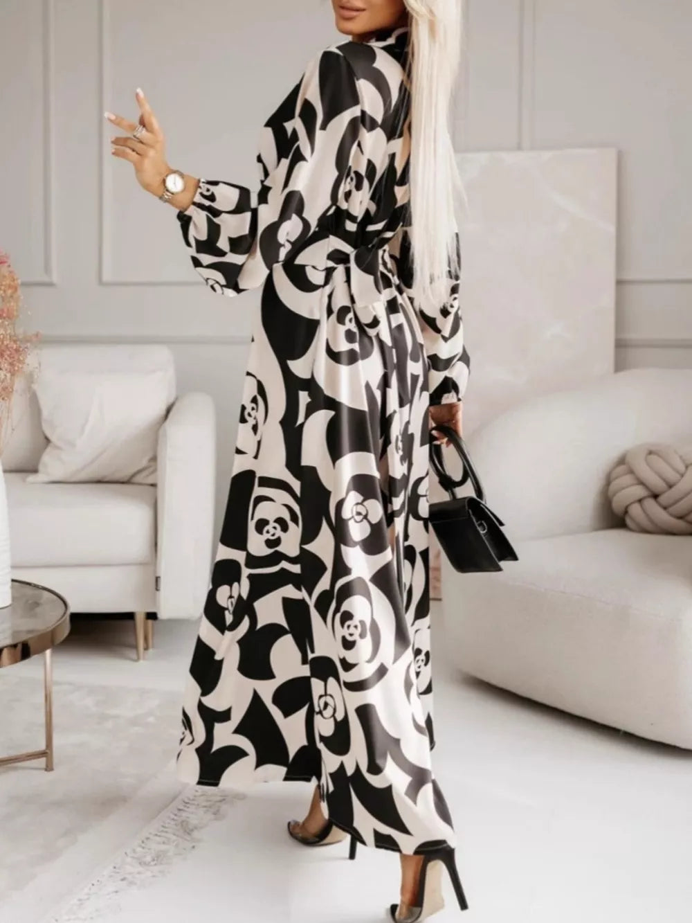 Long Sleeve Maxi Shirt Dress in Pastel Blue, editorial view