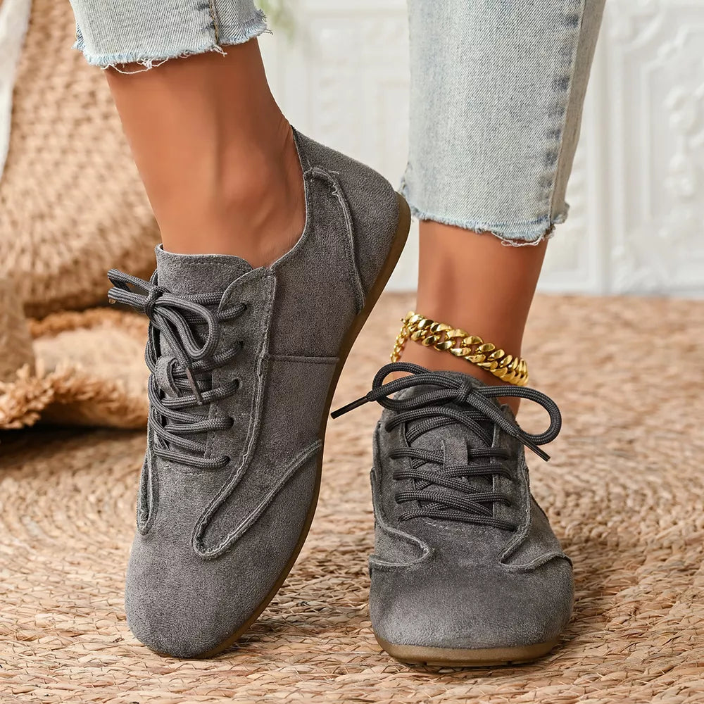 Lace Up Round Toe Sneakers in Brown, view 11