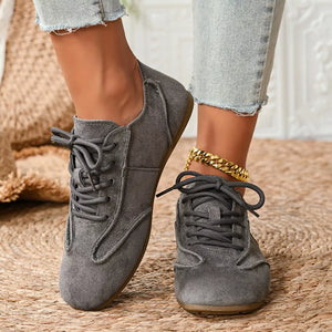 Lace Up Round Toe Sneakers in Brown, view 11