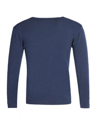 Men's Plus Size Solid Color Long Sleeve Knit Top in Navy, view 12