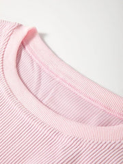 Ribbed Corduroy Oversized Sweatshirt in Dusty Pink, alternate angle