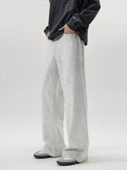 Men's Full Size Wide Leg Pants in Gray, back view