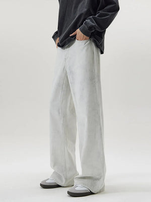 Men's Full Size Wide Leg Pants in Gray, back view