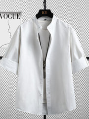 Relaxed Three-quarter Sleeve Men's Shirt