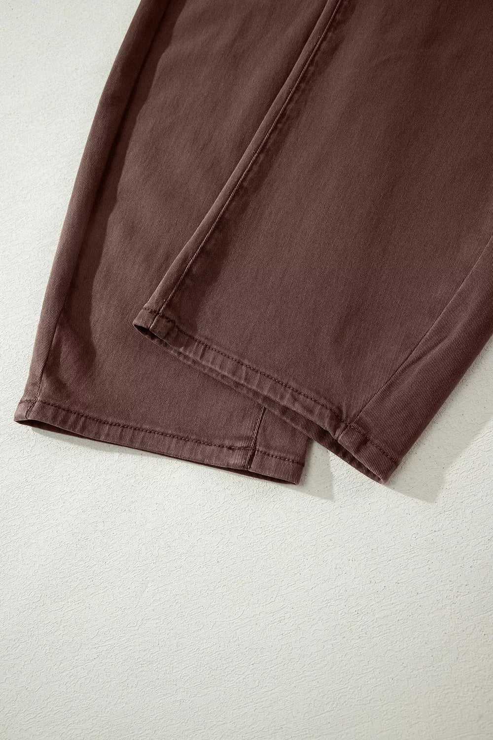 Solid Color Square Patch Pocket Barrel Jeans, alternate angle
