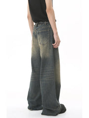 Men S Full Size Vintage Wash Wide Leg in Gray, editorial view