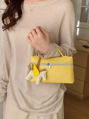 Adjustable Strap Crossbody Bag in Yellow, side view