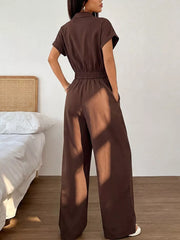 Utility-inspired Cargo Jumpsuit With Zipper
