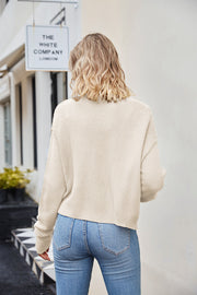 Cream textured knit cropped cardigan with button details, acrylic.