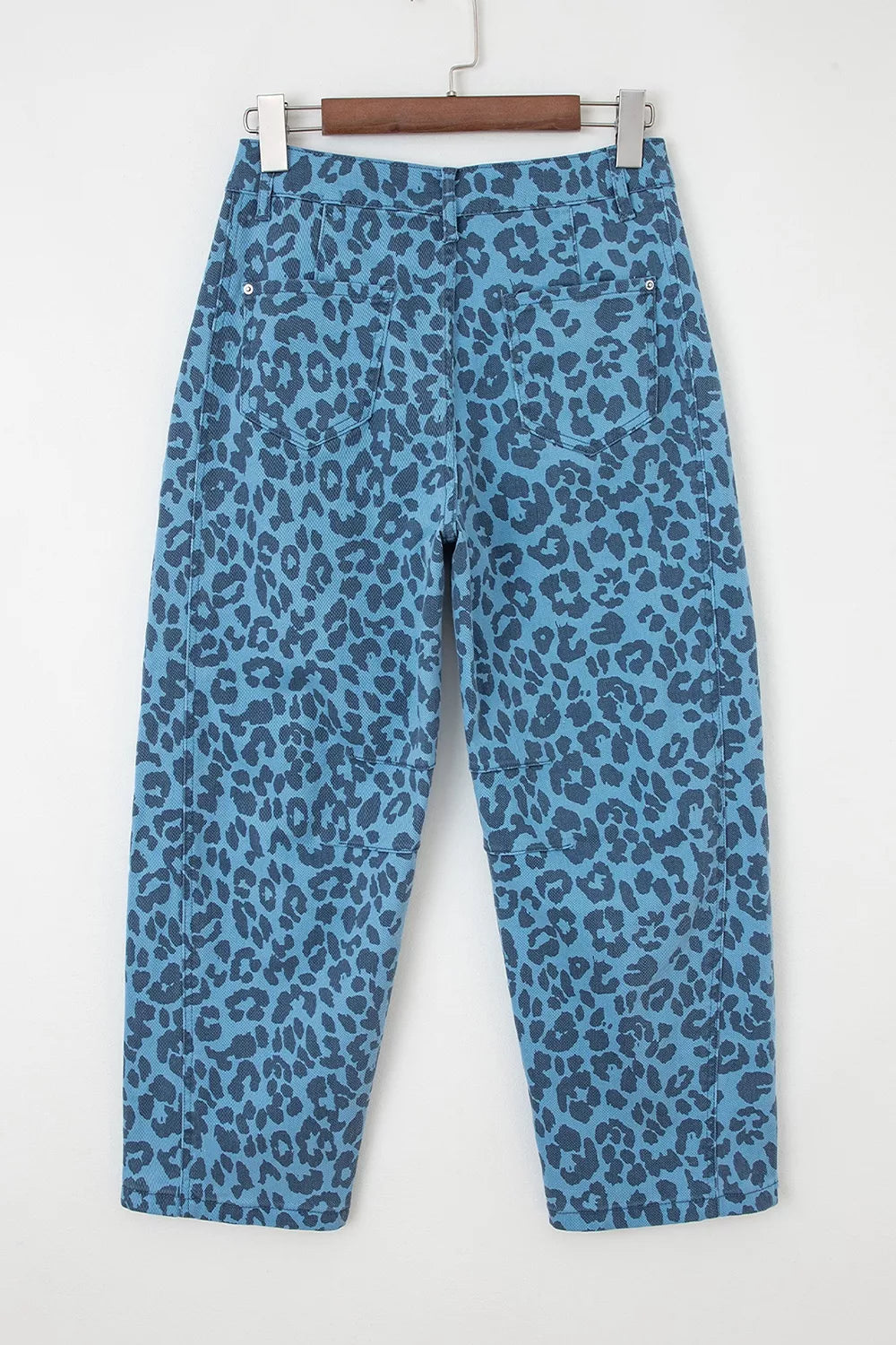 Leopard Print Barrel Leg Jeans, product detail