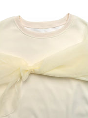 Bow Round Neck Long Sleeve Sweatshirt, fit detail