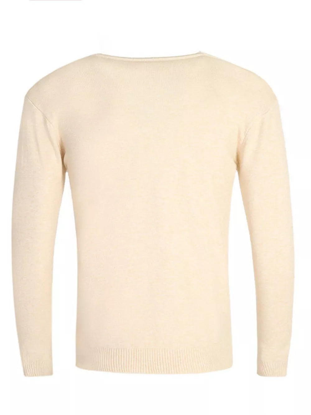 Men's Plus Size Solid Color Long Sleeve Knit Top in Navy, model styling view