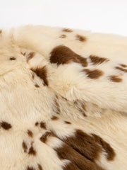Beige faux fur cropped jacket with brown spots