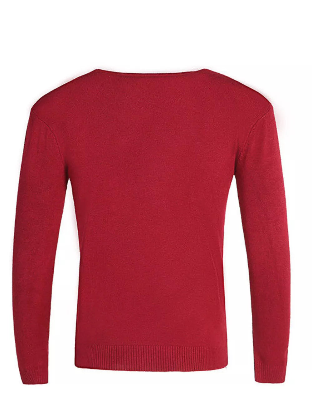 Men's Plus Size Solid Color Long Sleeve Knit Top in Navy, fit detail