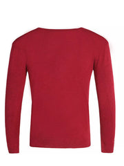 Men's Plus Size Solid Color Long Sleeve Knit Top in Navy, fit detail