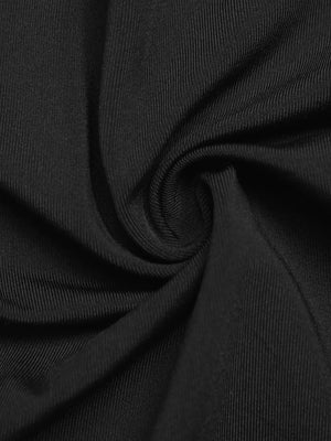 Black maternity t-shirt fabric detail, ribbed texture, soft stretch knit