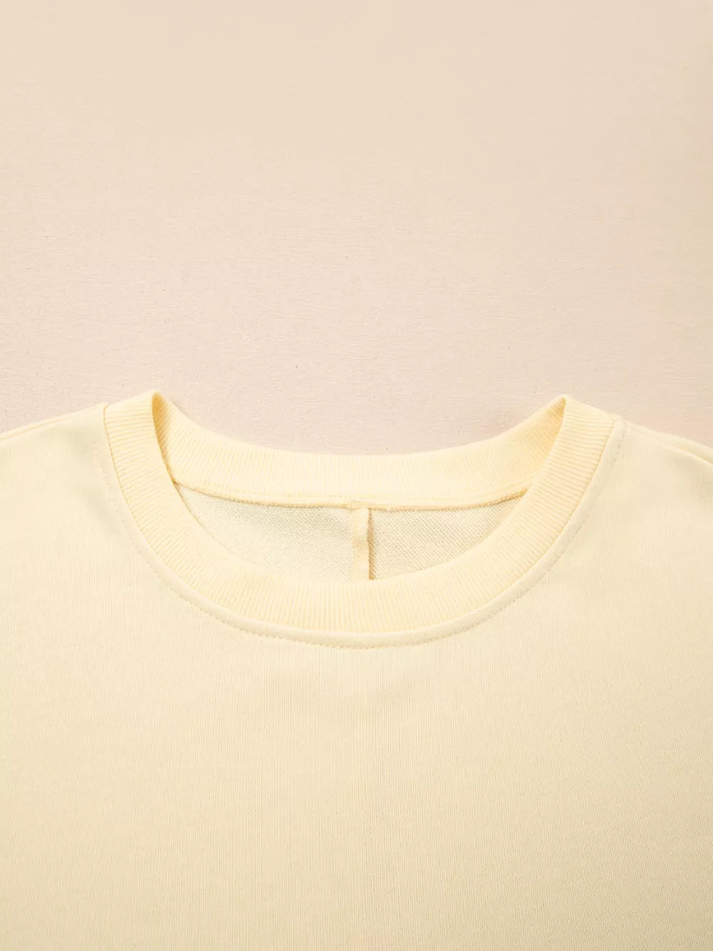 2 In 1 Faux Two Piece Patchwork Sweatshirt in Beige, alternate angle