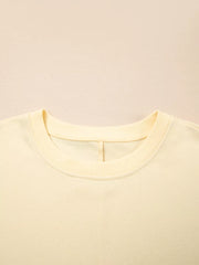 2 In 1 Faux Two Piece Patchwork Sweatshirt in Beige, alternate angle