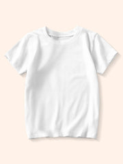 White toddler crew-neck t-shirt made of cotton.