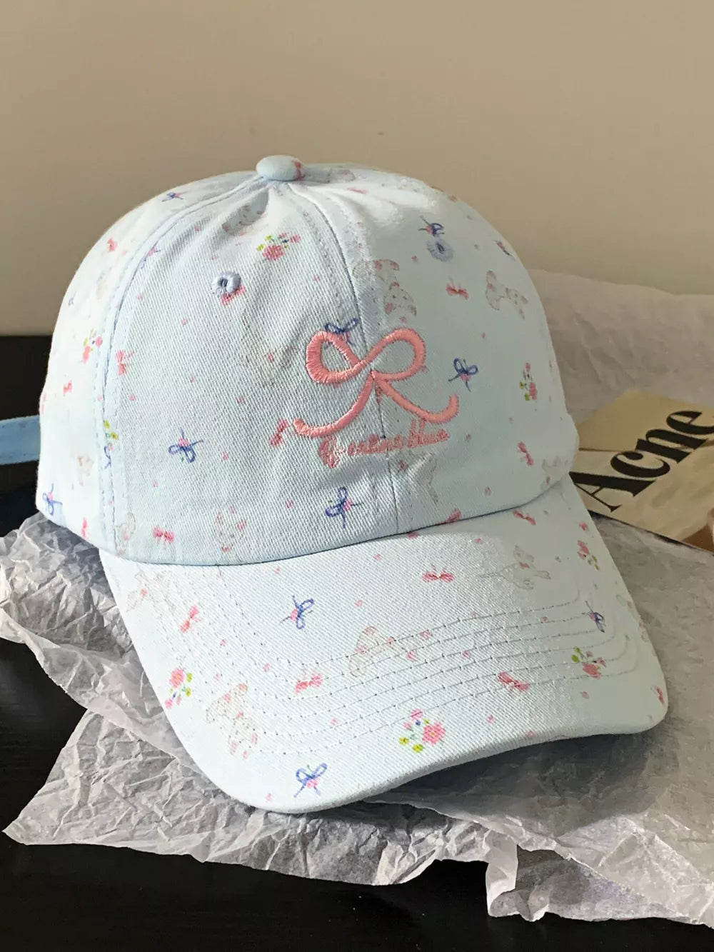 Bow Embroidered Baseball Cap, model styling view
