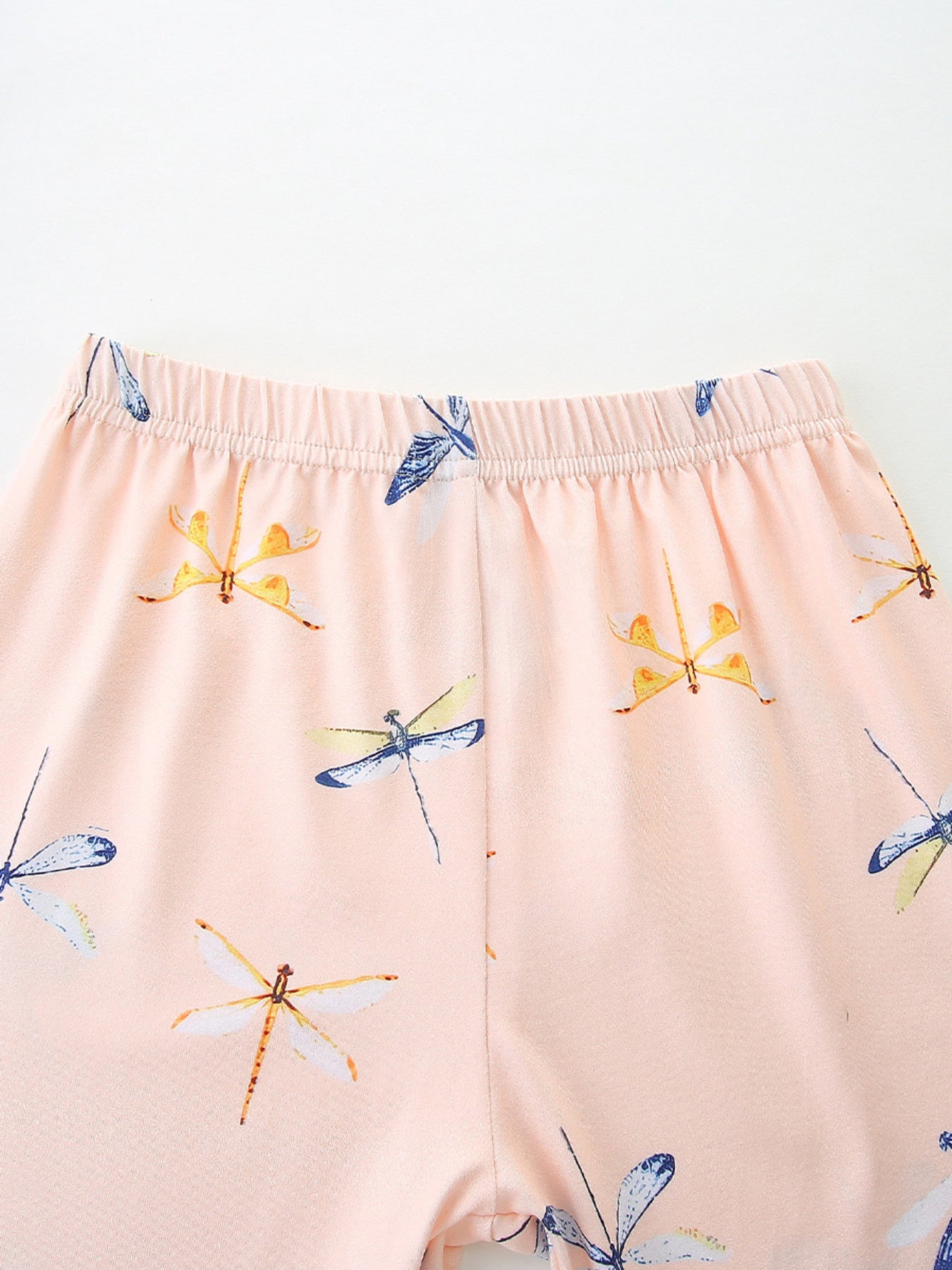 Toddler pink underwear with dragonfly print and elastic waistband