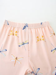 Toddler pink underwear with dragonfly print and elastic waistband
