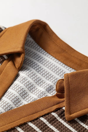 Knit Long-sleeve Top in Coffee Brown, fit detail