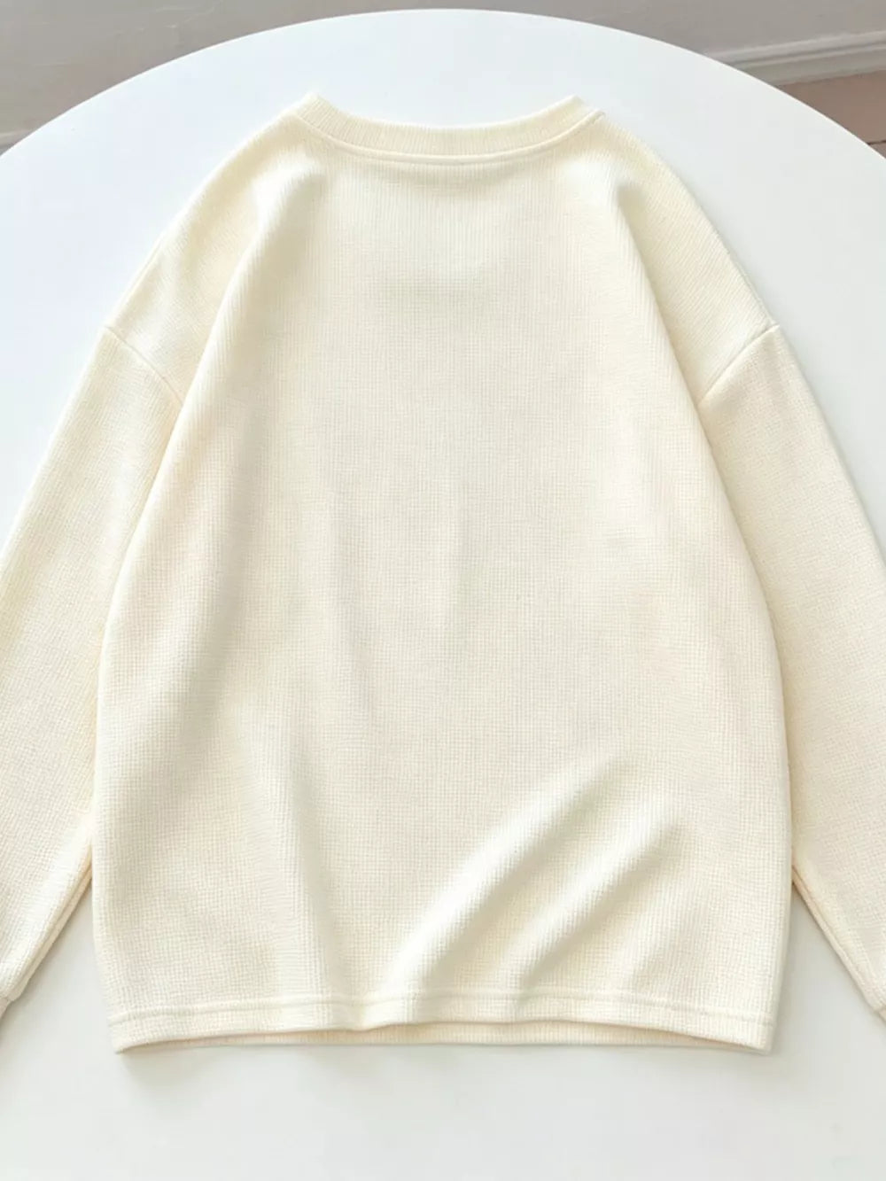 Crew Neck Long Sleeve Sweatshirt, fabric detail