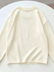 Crew Neck Long Sleeve Sweatshirt, fabric detail