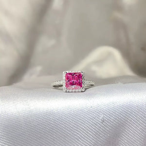 Radiant Cut 925 Sterling Silver Moissanite Ring, side view