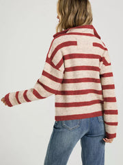 classic cardigan in cream with collared